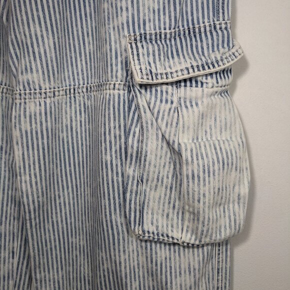 Wild Fable Pants Women 10R Striped Mid-Rise Baggy Cargo 90s Y2K Utility Wide Leg - Picture 4 of 12